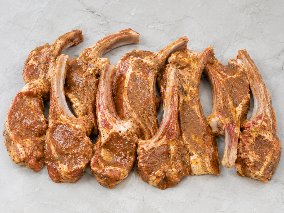 Fresh Halal Lamb Chops, Marinated 500g - 1kg